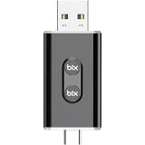 Bix CB02 2.4G/5G WiFi CarPlay Android Auto Kabloludan Kablosuza Çevirici USB-A USB-C Çift Uçlu Hibrit Adaptör