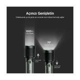 Bix Flashlight BX2139FL 60W Led, Max. 2000 Lümen Parlaklık ve 1000 Metreye Kadar Menzilli 5000MAH Şarj Edilebilir Kompakt El Feneri - 0,5