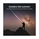 Bix Flashlight BX5141FL 30W Led, Max. 1450 Lümen Parlaklık ve 690 Metreye Kadar Menzilli 2200MAH Şarj Edilebilir LED Bildirimli Kompakt El Feneri - Ahşap - Option-1 - 0 - 3 Yaş