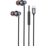 Bix HF02C Type-C Mikrofonlu Kulak Içi Kulaklık Kablolu Hi-Fi ve Extra Bass Özellikli - Siyah