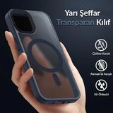 Bix iPhone 12 Pure Rainbow Parmak İzi Önleyici Mavi Çizilmeye Dayanıklı Darbe Emici Renk Geçişli Şeffaf Kılıf