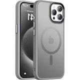 Bix iPhone 13 Pro Max MagSafe Uyumlu Kılıf Tam Koruma Manyetik Darbe Emici Gri