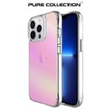 Bix iPhone 13 Pro Pure Rainbow Parmak İzi Önleyici Pembe Çizilmeye Dayanıklı Darbe Emici Renk Geçişli Şeffaf Kılıf