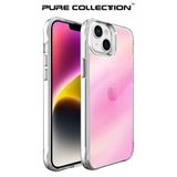 Bix iPhone 13/14 Pure Rainbow Parmak İzi Önleyici Pembe Çizilmeye Dayanıklı Darbe Emici Renk Geçişli Şeffaf Kılıf