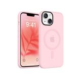 Bix iPhone 14 Plus / 15 Plus MagSafe Uyumlu Kılıf Tam Koruma Manyetik Darbe Emici Pembe