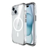 Bix iPhone 14 Plus / 15 Plus Octagon Hava Yastıklı Magsafe Maksimum Korumalı Antrasit Kristal Şeffaf Kılıf