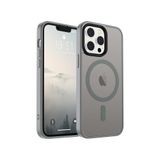 Bix iPhone 14 Pro Max MagSafe Uyumlu Kılıf Tam Koruma Manyetik Darbe Emici Gri