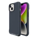 Bix iPhone 14 Vortex MagSafe Kılıf Stand Özellikli 3X Korumalı Mikro Fiber İç Yüzey Gri Mavi