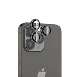 Bix iPhone 15 / 15 Pro Max Safir 3D Kamera Camı 9H Premium Siyah Titanyum Lens Koruyucu