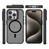 Bix iPhone 15 Pro Carbon Fiber Force Magsafe Anti Şok Teknolojili Kamera ve Ekran Korumalı Kılıf