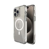 Bix iPhone 15 Pro Max Octagon Hava Yastıklı Magsafe Maksimum Korumalı Antrasit Kristal Şeffaf Kılıf