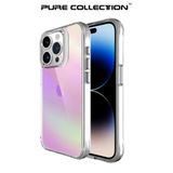 Bix iPhone 15 Pro Pure Rainbow Pembe Çizilmeye Dayanıklı Darbe Emici Renk Geçişli Şeffaf Kılıf