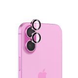 Bix iPhone 16 / 16 Plus 9H Gerçek Cam Crystal AR+AF Pembe Lens Koruyucu