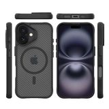 Bix iPhone 16 Carbon Fiber Force Magsafe Anti Şok Teknolojili Kamera ve Ekran Korumalı Kılıf
