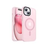 Bix iPhone 16 Plus MagSafe Uyumlu Kılıf Tam Koruma Manyetik Darbe Emici Pembe