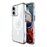 Bix iPhone 16 Plus Octagon Hava Yastıklı Magsafe Maksimum Korumalı Antrasit Kristal Şeffaf Kılıf