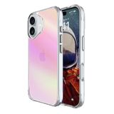 Bix iPhone 16 Plus Pure Rainbow Pembe Çizilmeye Dayanıklı Darbe Emici Renk Geçişli Şeffaf Kılıf