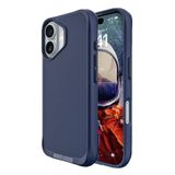Bix iPhone 16 Plus Vortex Magsafe Stand Özellikli 3X Korumalı Mikro Fiber İç Yüzey Gri Mavi Kılıf