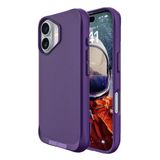 Bix iPhone 16 Plus Vortex Magsafe Stand Özellikli 3X Korumalı Mikro Fiber İç Yüzey Koyu Mor Kılıf