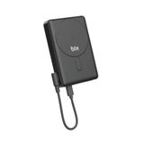 Bix PB117 10000mAh PD20W Hızlı Şarj Type-C Çıkışlı Kablosuz MagSafe Telefon Standlı Mini Powerbank Siyah