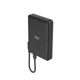 Bix PB117 10000mAh PD20W Hızlı Şarj USB-C Kablosuz MagSafe Telefon Stant Özellikli Mini Powerbank Siyah Android iOS Uyumlu