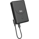 Bix PB117 10000MAH PD20W Hızlı Şarj Usb-C Kablosuz Magsafe Telefon Stant Özellikli Mini Powerbank - Siyah