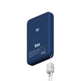 Bix PB121 Qi2.2 Sertifikalı 25W Kablosuz Magsafe PD 3.0 10000mAh Powerbank Semi-Solid State Batarya Dahili USB-C Kablolu Delinmeye Dayanıklı Ultra Korumalı Taşınabilir Hızlı Şarj Cihazı (Lacivert)