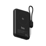 Bix PB121 Qi2.2 Sertifikalı 25W Kablosuz Magsafe PD 3.0 10000mAh Powerbank Semi-Solid State Batarya Dahili USB-C Kablolu Delinmeye Dayanıklı Ultra Korumalı Taşınabilir Hızlı Şarj Cihazı (Siyah)