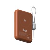 Bix PB121 Qi2.2 Sertifikalı 25W Kablosuz Magsafe PD 3.0 10000mAh Powerbank Semi-Solid State Batarya Dahili USB-C Kablolu Delinmeye Dayanıklı Ultra Korumalı Taşınabilir Hızlı Şarj Cihazı (Turuncu)