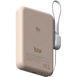 Bix PB121 Qi2.2 Sertifikalı 25W Kablosuz Magsafe PD 3.0 10000mAh Semi-Solid State Powerbank Dahili USB-C Kablolu Taşınabilir Hızlı Şarj Cihazı Açık Bej