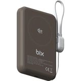 Bix PB121 Qi2.2 Sertifikalı 25W Kablosuz Magsafe PD 3.0 10000mAh Semi-Solid State Powerbank Dahili USB-C Kablolu Taşınabilir Hızlı Şarj Cihazı Kahverengi