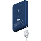 Bix PB121 Qi2.2 Sertifikalı 25W Kablosuz Magsafe PD 3.0 10000mAh Semi-Solid State Powerbank Dahili USB-C Kablolu Taşınabilir Hızlı Şarj Cihazı Lacivert