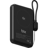 Bix PB121 Qi2.2 Sertifikalı 25W Kablosuz Magsafe PD 3.0 10000mAh Semi-Solid State Powerbank Dahili USB-C Kablolu Taşınabilir Hızlı Şarj Cihazı Siyah