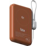 Bix PB121 Qi2.2 Sertifikalı 25W Kablosuz Magsafe PD 3.0 10000mAh Semi-Solid State Powerbank Dahili USB-C Kablolu Taşınabilir Hızlı Şarj Cihazı Turuncu