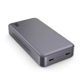 Bix PB205 20000 mAh PD 20W Çift USB-C Portlu Koyu Gri Hızlı Şarj Destekli Dayanıklı Metal Powerbank