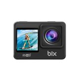Bix Pulse 1 Wi-Fi 4K 30FPS Ultra HD Aksiyon Kamerası Çift Ekranlı 30 Metre Su Geçirmez Kılıflı Vlog Bisiklet Motosiklet Kask Kamerası Siyah (Siyah)