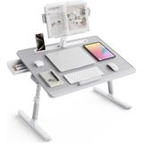 Bix Saiji K10 Xxl Kitap Standlı, Pvc Deri Yüzeyli, 5 Kademe Yükseklik Özellikli Ayarlanabilir Çalışma ve Laptop Masası Gri - 65 cm × 45 cm