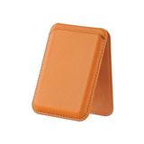 Bix TMW4 MagSafe Uyumlu Kart Taşıma ve Telefon Stand Özellikli Katlanabilir Manyetik Deri Cüzdan ve Kartlık iPhone Uyumlu (Gold Kahverengi)
