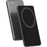 Bix TPB14 5000MAH 15W Kablosuz Hızlı Şarj Destekli 20W Usb-C Pd 3.0 Manyetik Ultra Slim Metal Gövdeli Powerbank Koyu Gri - Siyah