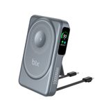 Bix TPB16 10000 mAh 20W PD Hızlı Şarj ve 15W MagSafe Gri OLED Ekranlı Manyetik Kablosuz Powerbank