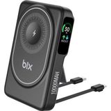 Bix TPB16 10000 mAh 20W PD Hızlı Şarj ve 15W MagSafe Siyah OLED Ekranlı Manyetik Kablosuz Powerbank