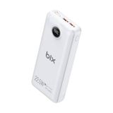 Bix Üç Portlu 20.000 mAh 22.5 W Hızlı Şarj 4.0 PD Giriş/Çıkışlı Led Göstergeli Beyaz Powerbank
