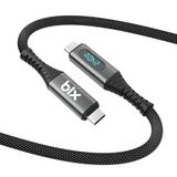 Bix USB4 Thunderbolt 4/3 Uyumlu PD 240W 40Gbps 8K 60Hz Ultra HD Dijital Ekran Göstergeli Şarj, Data ve Görüntü Kablosu 1