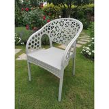 Bıxl Lotus Modern Rattan Desenli Gri Bahçe Sandalyeleri 4 Parça Plastik 1 Kişilik