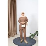 Biyeli Ala Şalvar Takım - Camel - 1