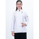 Biyeli Çift Düğmeli Şef Gömlek Aşçı Kıyafeti Chef Aşçı Forması - Beyaz - XL