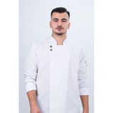 Biyeli Şef Gömlek Aşçı Kıyafeti Chef Aşçı Forması - Beyaz - 2XL