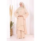 Biyeli Uzun Tunik Pantolon Takım 8005 Taş