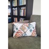 Biyeli Yastık Kırlent Kılıfı Desenli Yeşil 50X30