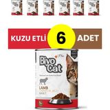 Biyocat Plus Kuzu Etli Yetişkin Kedi Konserve Yaş Mama 400GR - 6 Adet